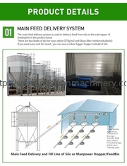 Equipo de granja avícola automático del gallinero de pollo con el sistema de ventilación